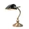 Simple Designs 9" Traditional Banker's Lamp with Glass Shade